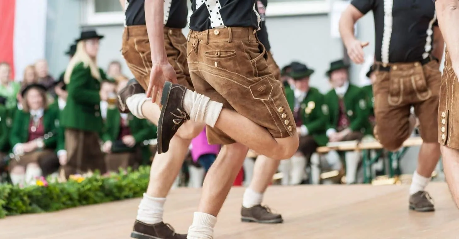Close-up of German traditional folk dancers at Freistadt, near Cedarburg