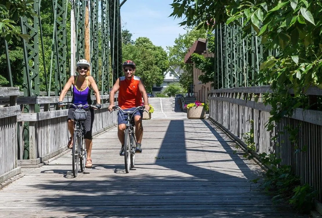 Couple on a bike ride