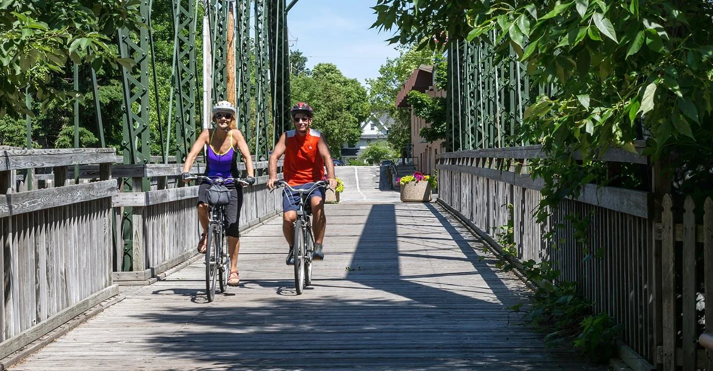 Couple on a bike ride