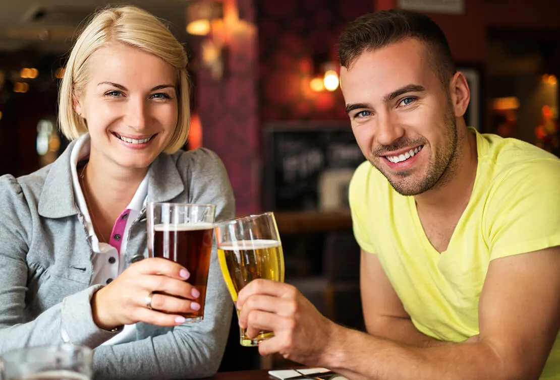 Couple with beer