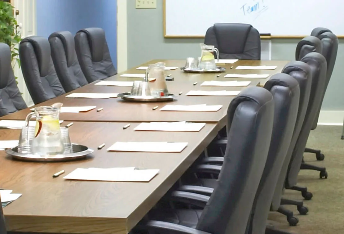 Meeting room table with chairs