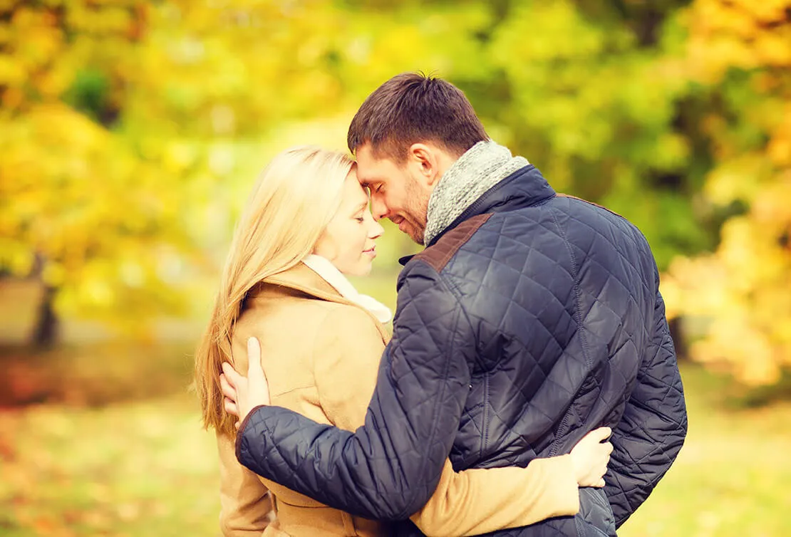 Romantic couple in autumn