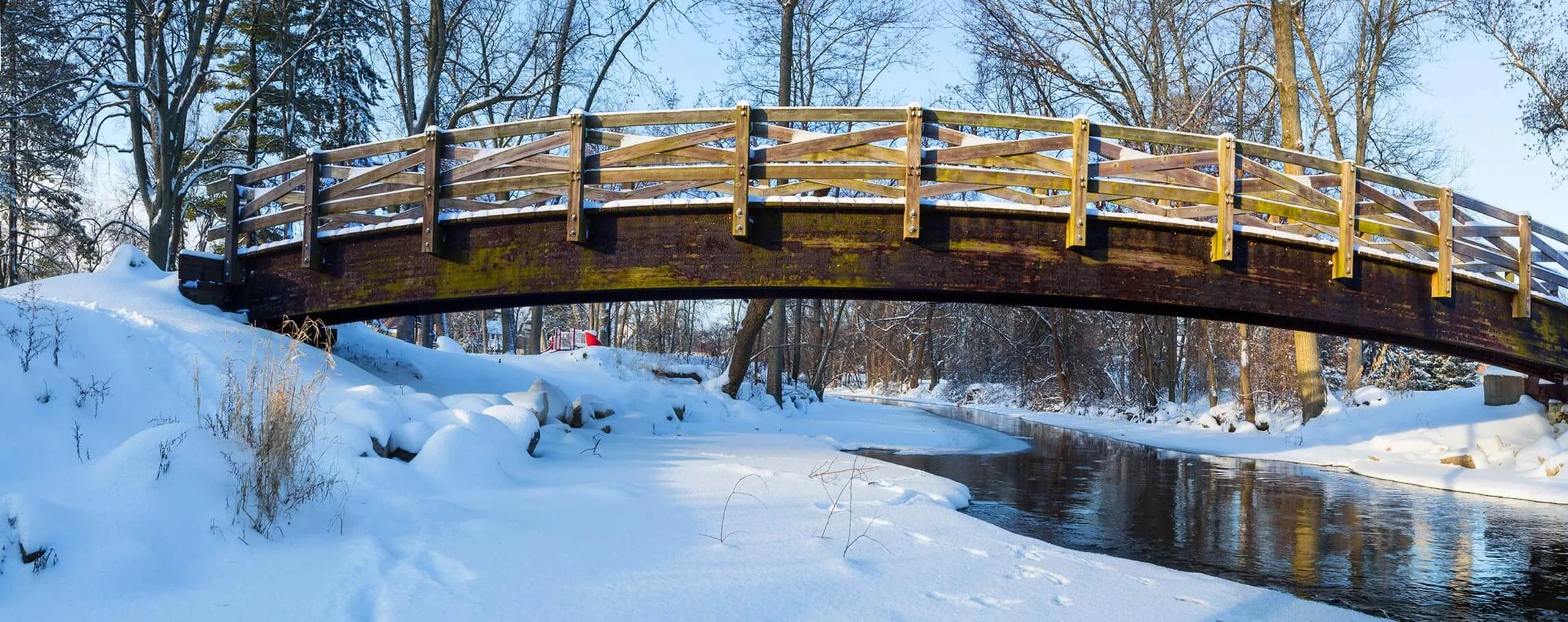Winter bridge over the creek