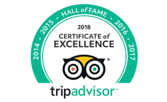TripAdvisor Certificate of Excellence - Hall of Fame 2018