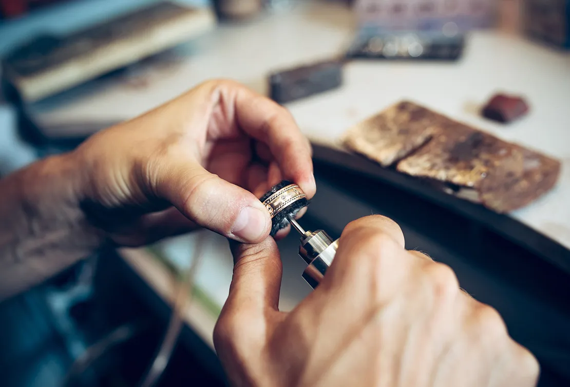 Jeweler Working on Custom Ring