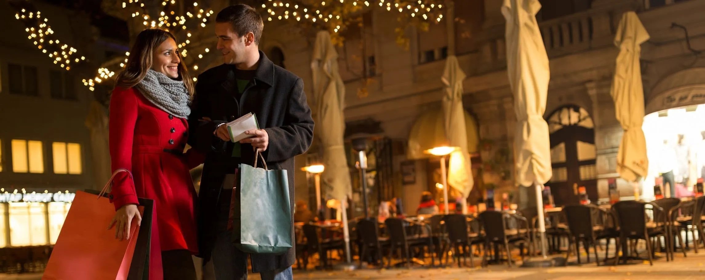 Happy Couple Christmas Shopping