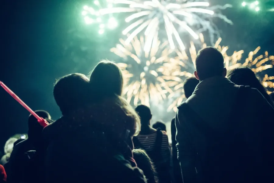 watching 4th of July fireworks in Cedarburg