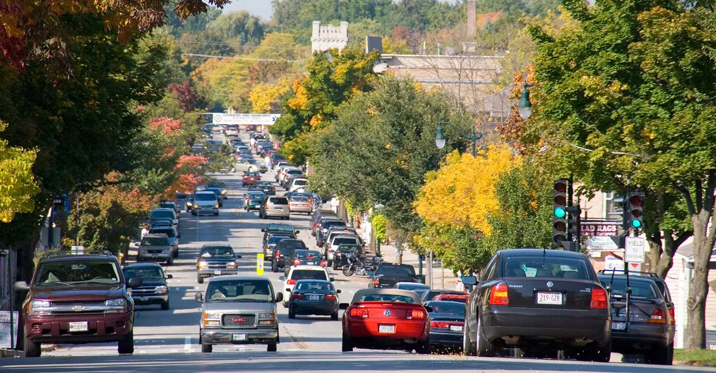 Cedarburg street in the fall