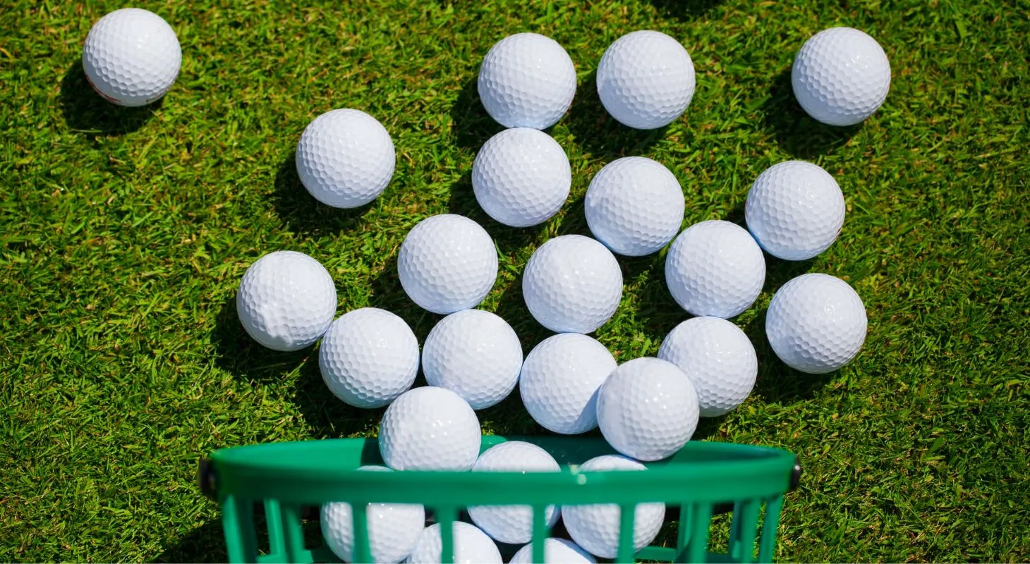 basket of golf balls