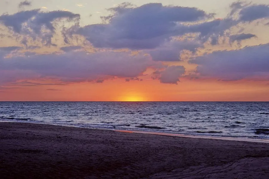 Sunset over lake Michigan