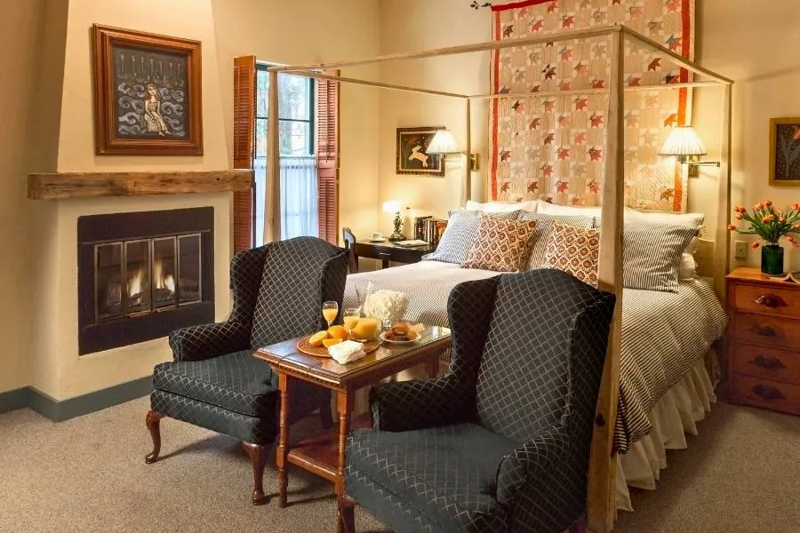Cozy room at Washington House Inn with a fireplace