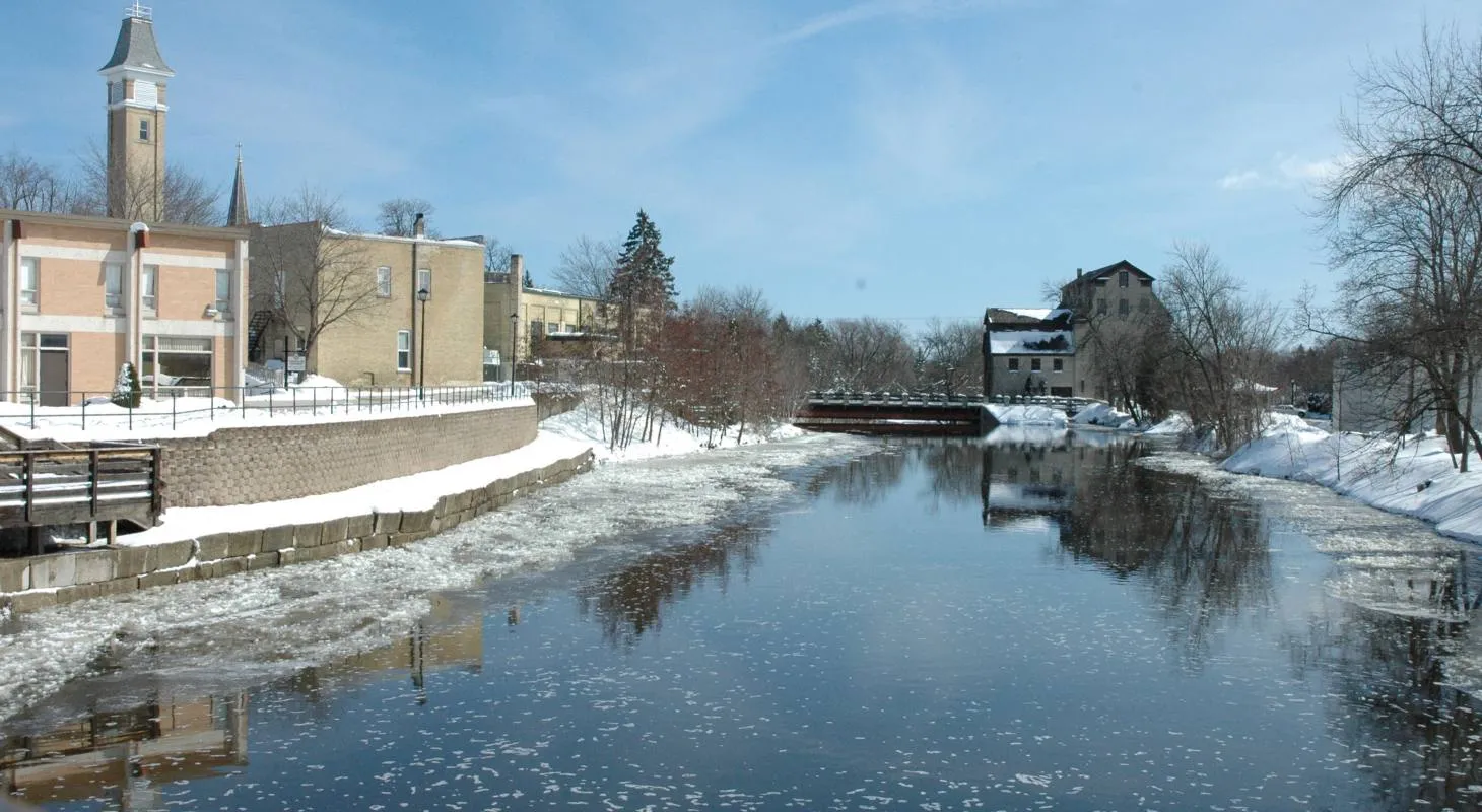 Downtown Cedarburg in winter