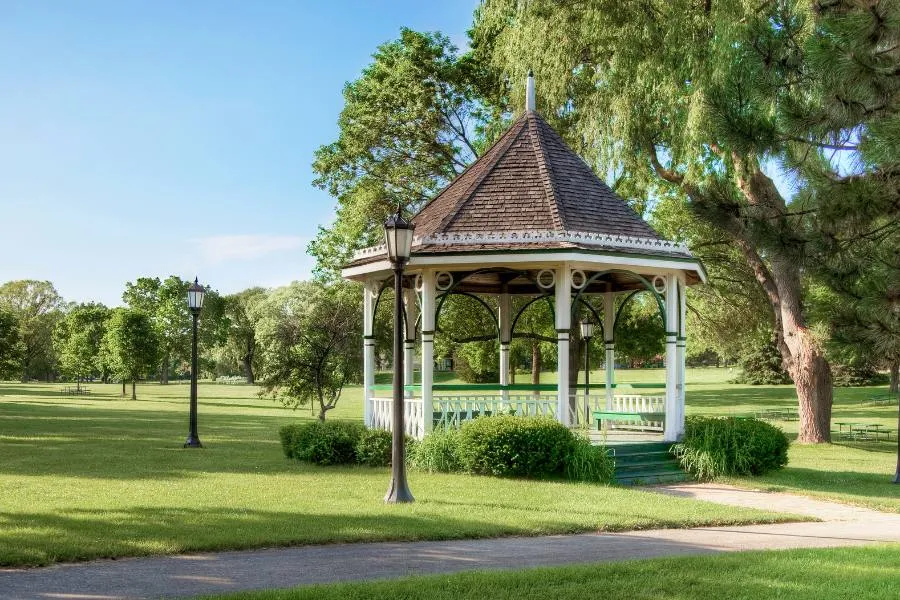 Gazebo in a peaceful park in Cedarburg, WI
