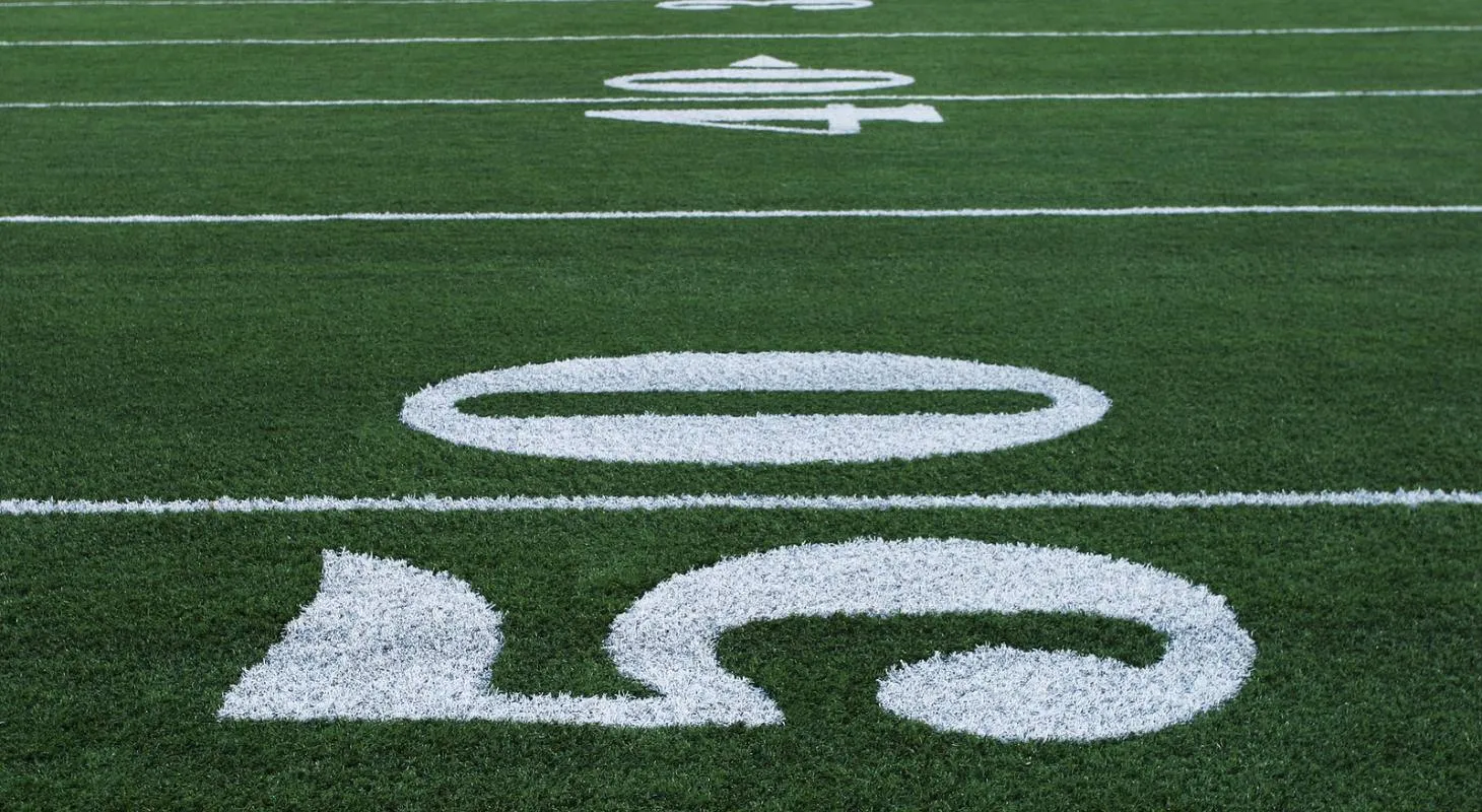 50 yard line on an American Football field