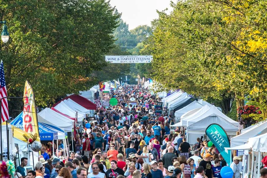 Wine and harvest festival in downtown Cedarburg