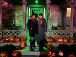 Guests at the Schroeder House Halloween display